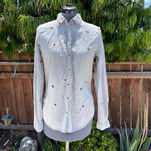 Scotch & Soda | Felix The Cat Grey Snap Front Shirt size M